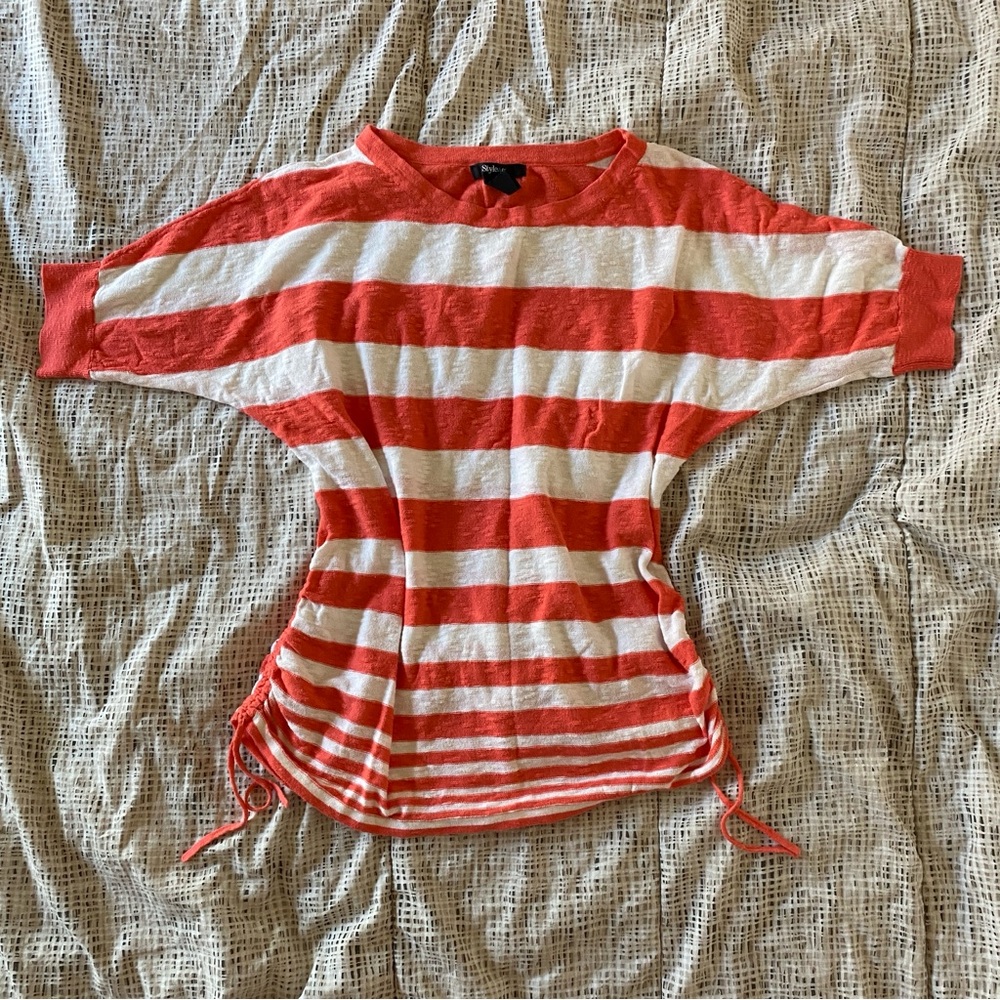 Red and White Striped Top